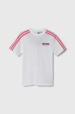 adidas Originals t-shirt bawełniany dziecięcy kolor biały z nadrukiem
