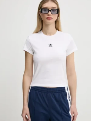 Zdjęcie produktu adidas Originals t-shirt bawełniany Essential damski kolor beżowy JC8973