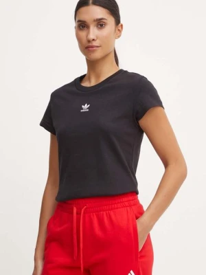 adidas Originals t-shirt bawełniany Essential damski kolor czarny IW5707