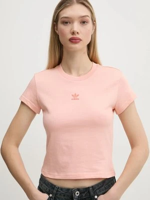 adidas Originals t-shirt bawełniany Essential damski kolor pomarańczowy JC8971