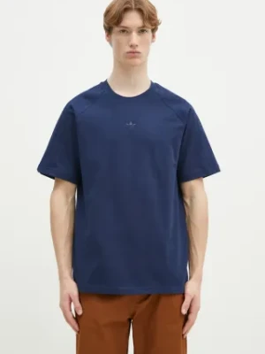 adidas Originals t-shirt bawełniany Essential męski kolor granatowy gładki JD3279