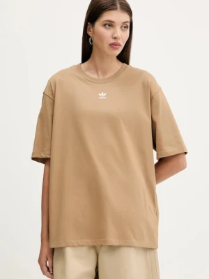 adidas Originals t-shirt bawełniany Essentials damski kolor brązowy JW5081