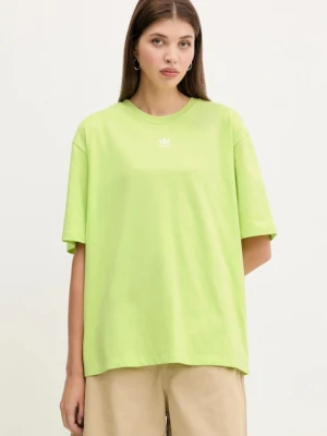 adidas Originals t-shirt bawełniany Essentials damski kolor zielony JW5076