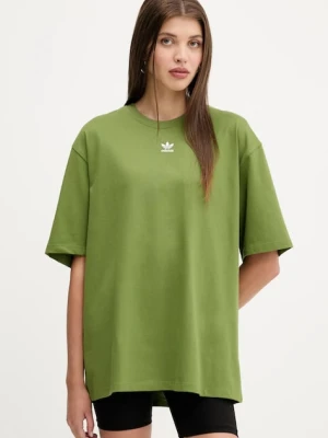 adidas Originals t-shirt bawełniany Essentials damski kolor zielony JW5077