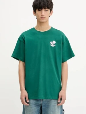 adidas Originals t-shirt bawełniany Florals Logo męski kolor zielony z nadrukiem KE6588