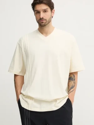 adidas Originals t-shirt bawełniany FRONT ST TEE męski kolor beżowy gładki JD0912