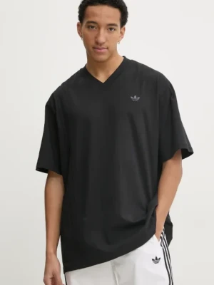 adidas Originals t-shirt bawełniany FRONT ST TEE męski kolor czarny gładki JD2301