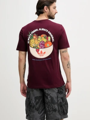 adidas Originals t-shirt bawełniany Graphic Lo Ss T męski kolor bordowy z nadrukiem JW2976