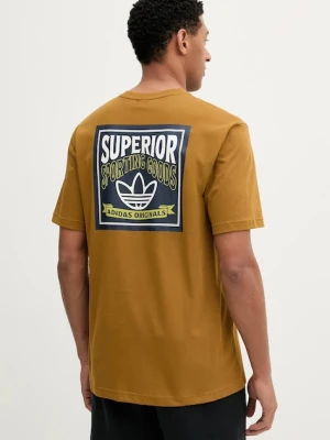 adidas Originals t-shirt bawełniany Graphic Lo Ss T męski kolor zielony z nadrukiem JW0160