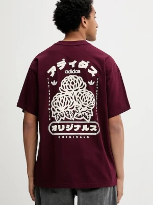 adidas Originals t-shirt bawełniany Japan Florals T męski kolor bordowy z nadrukiem KR5090
