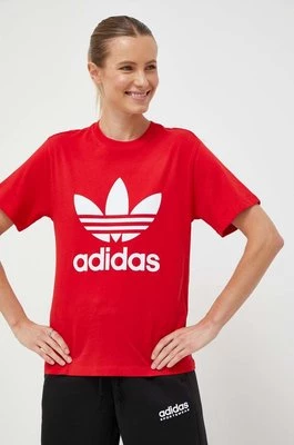 adidas Originals t-shirt bawełniany kolor czerwony