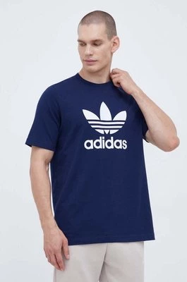 adidas Originals t-shirt bawełniany kolor granatowy z nadrukiem