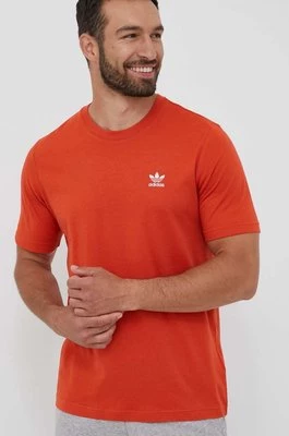 adidas Originals t-shirt bawełniany kolor pomarańczowy gładki