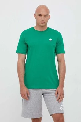 adidas Originals t-shirt bawełniany kolor zielony z aplikacją