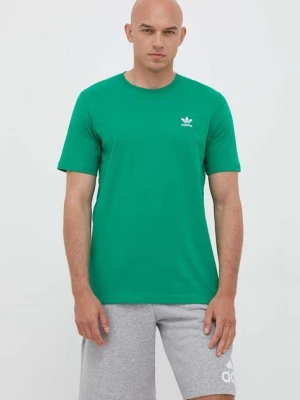 adidas Originals t-shirt bawełniany kolor zielony z aplikacją