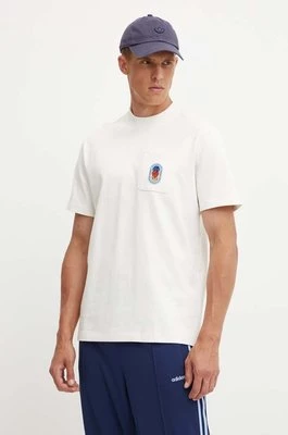 adidas Originals t-shirt bawełniany męski kolor beżowy z aplikacją IX6754