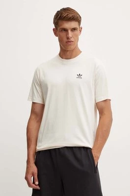 adidas Originals t-shirt bawełniany męski kolor beżowy z aplikacją IZ2102