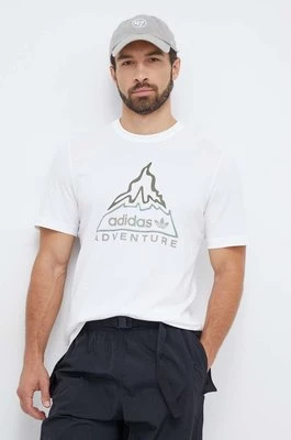 adidas Originals t-shirt bawełniany męski kolor beżowy z nadrukiem