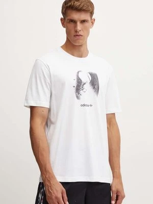 adidas Originals t-shirt bawełniany męski kolor beżowy z nadrukiem IY3430