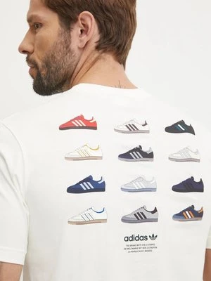 adidas Originals t-shirt bawełniany męski kolor beżowy z nadrukiem IZ2573