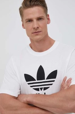 adidas Originals t-shirt bawełniany męski kolor biały z nadrukiem