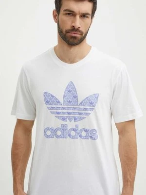 adidas Originals t-shirt bawełniany męski kolor biały z nadrukiem IS0205