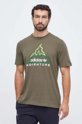 adidas Originals t-shirt bawełniany męski kolor brązowy z nadrukiem