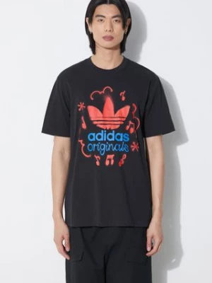 adidas Originals t-shirt bawełniany męski kolor czarny z nadrukiem IS0224