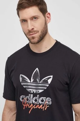 adidas Originals t-shirt bawełniany męski kolor czarny z nadrukiem IS0227