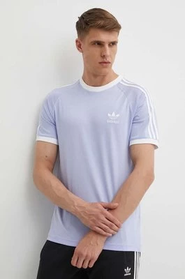 adidas Originals t-shirt bawełniany męski kolor fioletowy z aplikacją IS0614