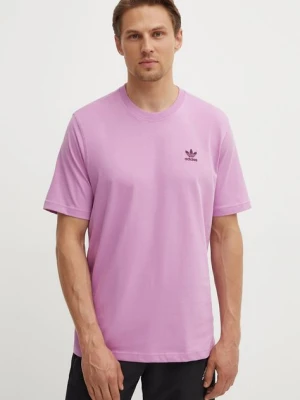 adidas Originals t-shirt bawełniany męski kolor fioletowy z aplikacją IY5477