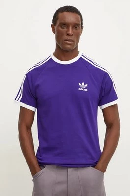 adidas Originals t-shirt bawełniany męski kolor fioletowy z aplikacją IZ2369