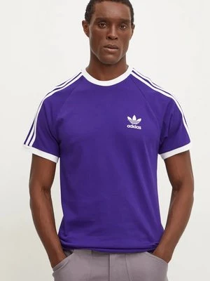 adidas Originals t-shirt bawełniany męski kolor fioletowy z aplikacją IZ2369