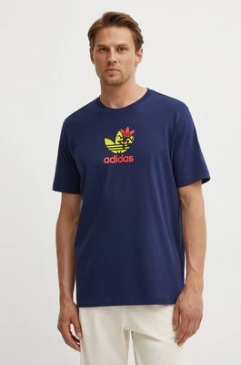 adidas Originals t-shirt bawełniany męski kolor granatowy z nadrukiem IS0233