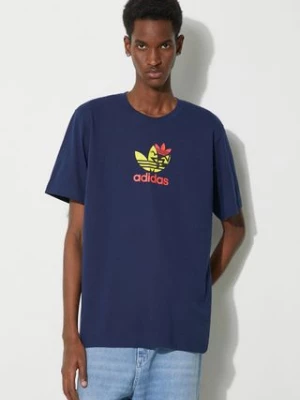 adidas Originals t-shirt bawełniany męski kolor granatowy z nadrukiem IS0233