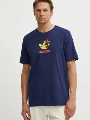 adidas Originals t-shirt bawełniany męski kolor granatowy z nadrukiem IS0233