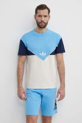 adidas Originals t-shirt bawełniany męski kolor niebieski wzorzysty IM9423