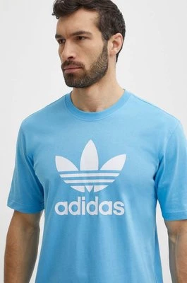 adidas Originals t-shirt bawełniany męski kolor niebieski z nadrukiem IR7980