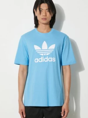 adidas Originals t-shirt bawełniany męski kolor niebieski z nadrukiem IR7980