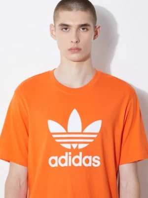 adidas Originals t-shirt bawełniany męski kolor pomarańczowy z nadrukiem IR8000