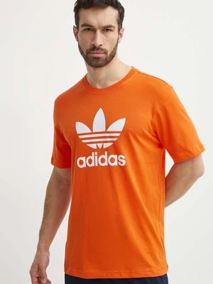 adidas Originals t-shirt bawełniany męski kolor pomarańczowy z nadrukiem IR8000