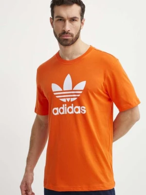 adidas Originals t-shirt bawełniany męski kolor pomarańczowy z nadrukiem IR8000