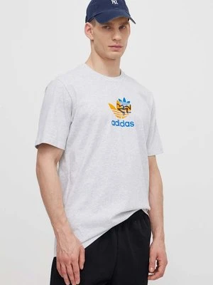 adidas Originals t-shirt bawełniany męski kolor szary z nadrukiem IS2912