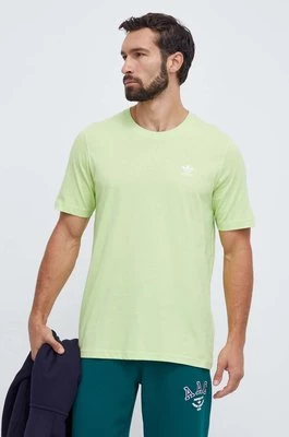 adidas Originals t-shirt bawełniany męski kolor zielony z aplikacją