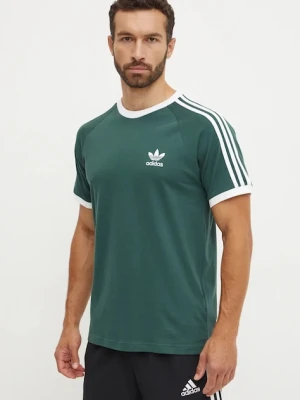 adidas Originals t-shirt bawełniany męski kolor zielony z aplikacją IY8720