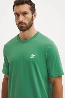 adidas Originals t-shirt bawełniany męski kolor zielony z aplikacją IZ2106