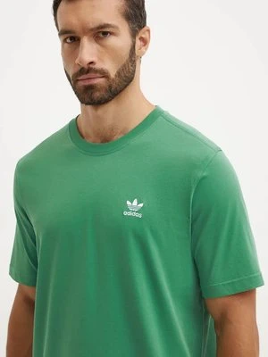 adidas Originals t-shirt bawełniany męski kolor zielony z aplikacją IZ2106