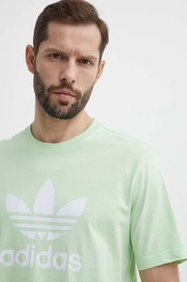 adidas Originals t-shirt bawełniany męski kolor zielony z nadrukiem IR7979