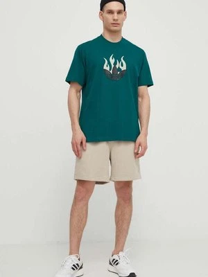 adidas Originals t-shirt bawełniany męski kolor zielony z nadrukiem IS0177