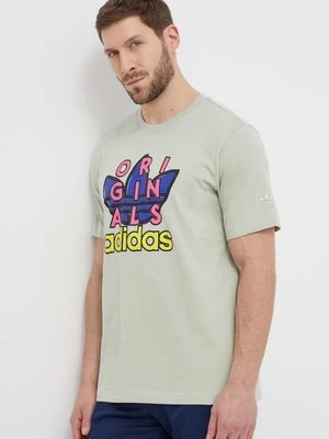 adidas Originals t-shirt bawełniany męski kolor zielony z nadrukiem IS0231